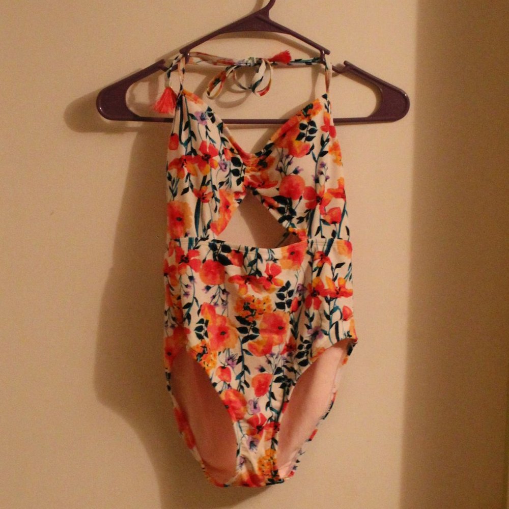 Hula Honey 1 piece Floral Print Swim Suit